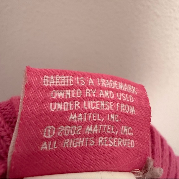 Barbie VTG Y2K Girls' Sweater Size 6/6X Pink Knit Heart Rainbow Embroidered - Picture 5 of 6